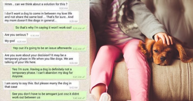 Girl rejected marriage for dog